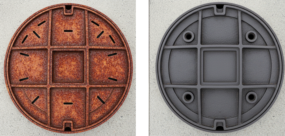 Image of an AI deterioration prediction system for manhole images